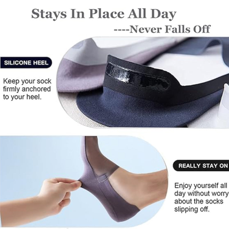 5 Pairs Ice Silk No-Show Socks Set