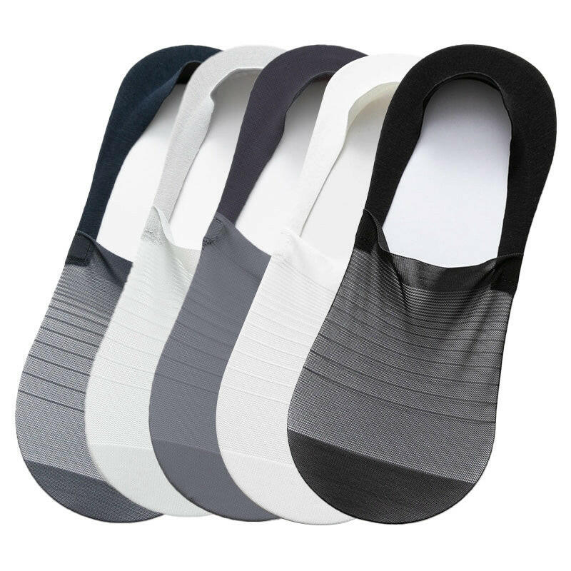 5 Pairs Ice Silk No-Show Socks Set