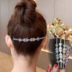 Sparkling Rhinestone Bow Hair Styling Comb