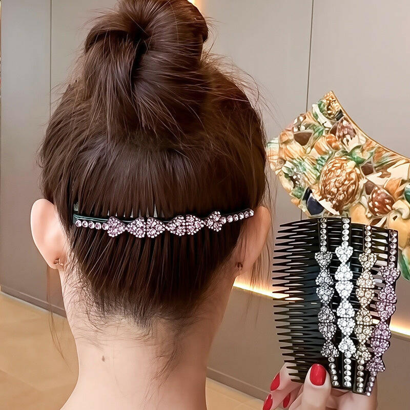 Sparkling Rhinestone Bow Hair Styling Comb