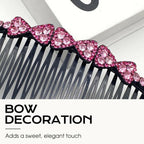 Sparkling Rhinestone Bow Hair Styling Comb