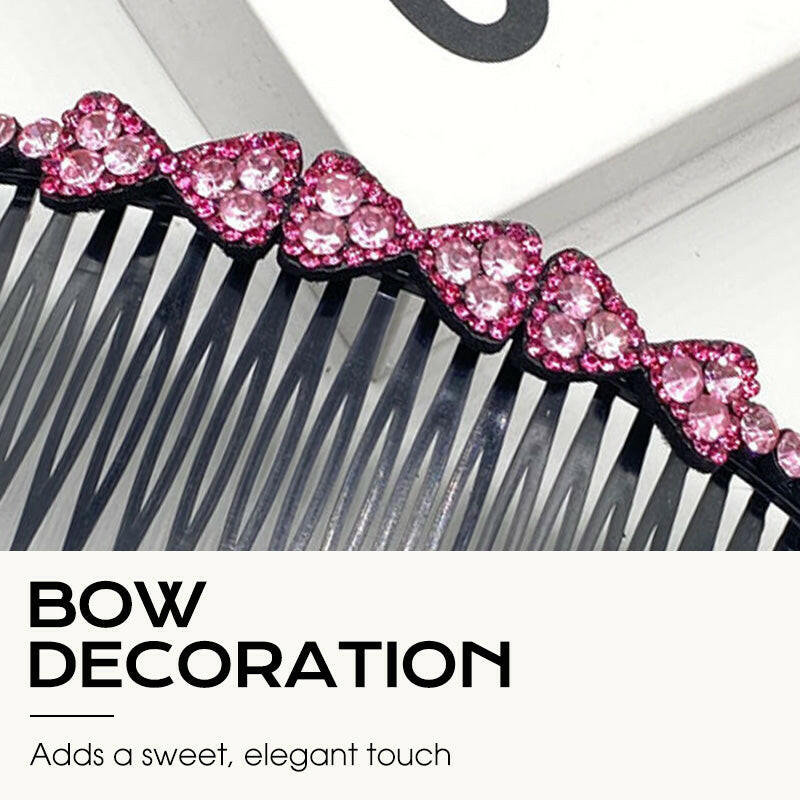 Sparkling Rhinestone Bow Hair Styling Comb