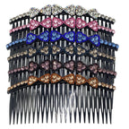 Sparkling Rhinestone Bow Hair Styling Comb