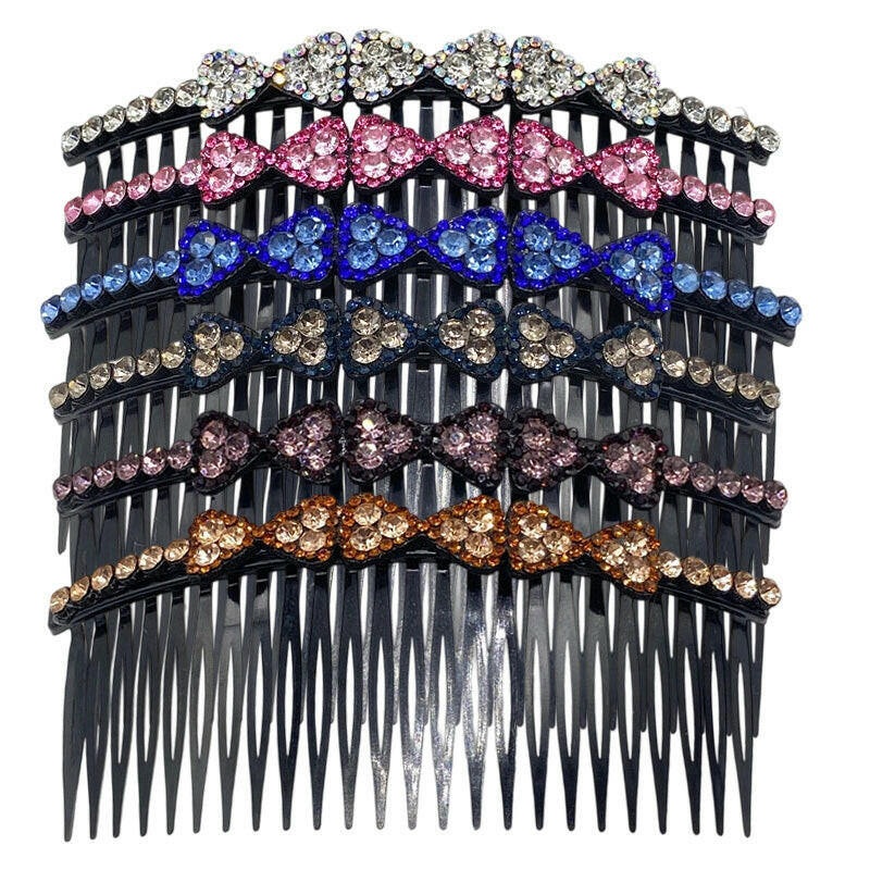 Sparkling Rhinestone Bow Hair Styling Comb