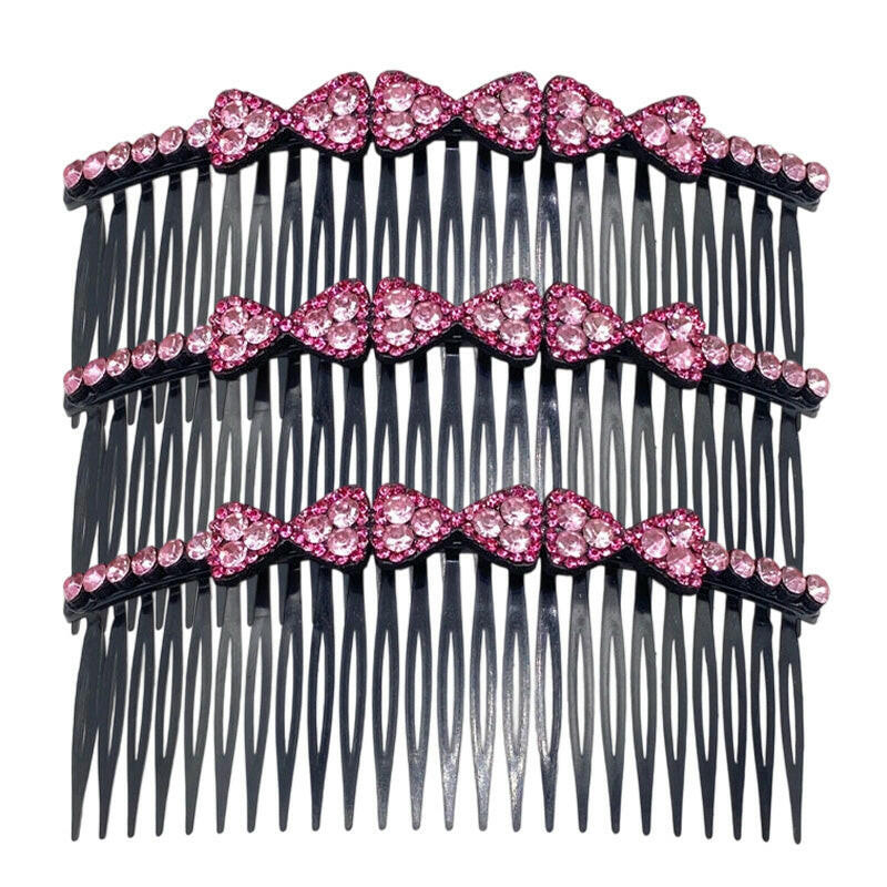 Sparkling Rhinestone Bow Hair Styling Comb