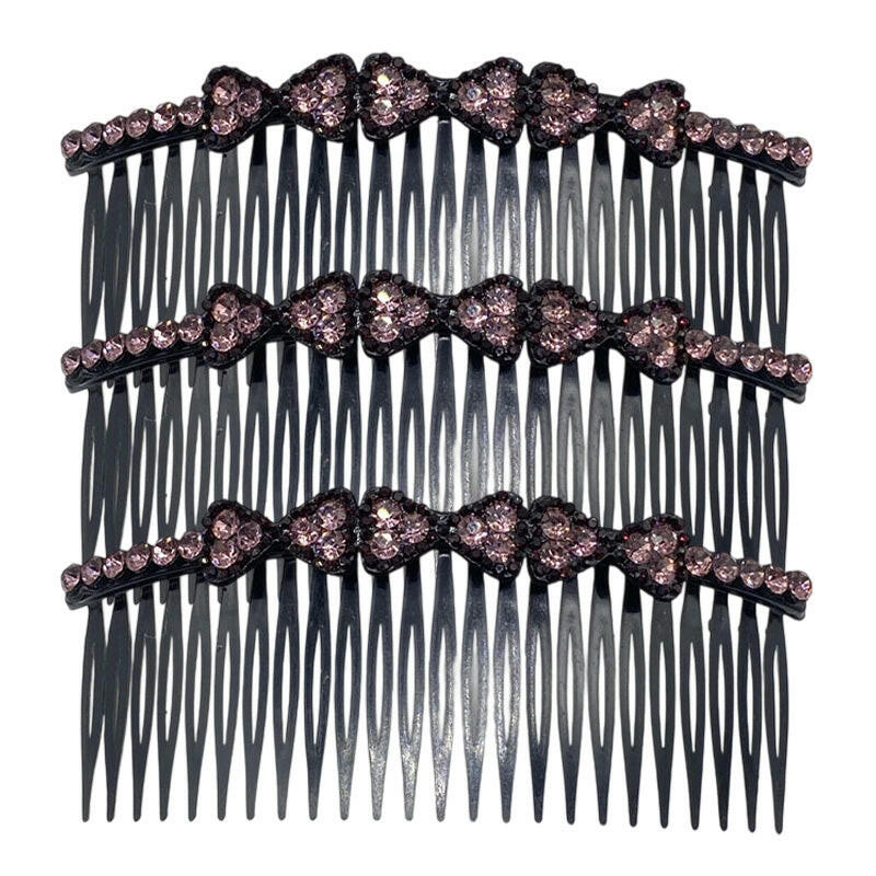 Sparkling Rhinestone Bow Hair Styling Comb
