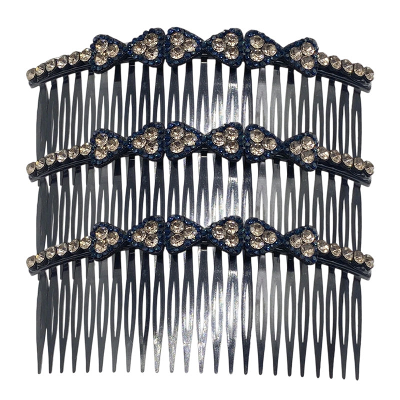 Sparkling Rhinestone Bow Hair Styling Comb