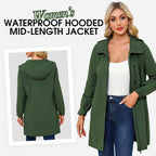 Women’s Casual Waterproof Hooded Mid-Length Jacket