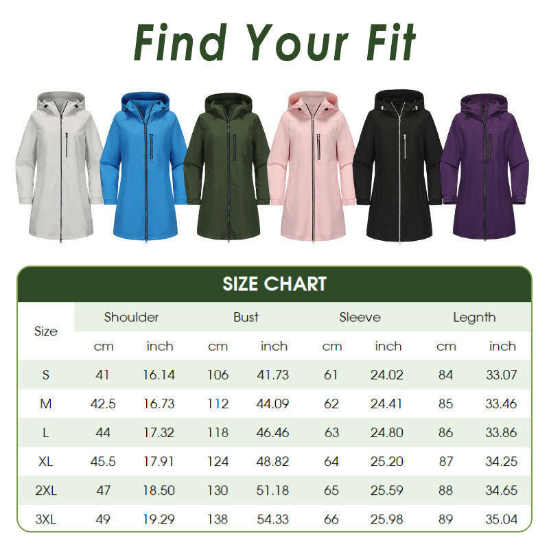Women’s Casual Waterproof Hooded Mid-Length Jacket