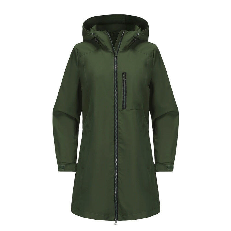 Women’s Casual Waterproof Hooded Mid-Length Jacket