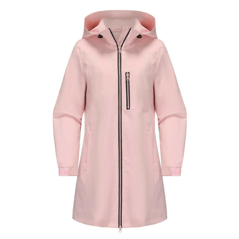 Women’s Casual Waterproof Hooded Mid-Length Jacket