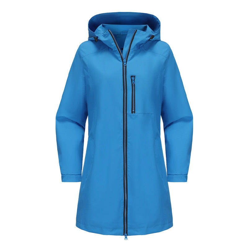Women’s Casual Waterproof Hooded Mid-Length Jacket