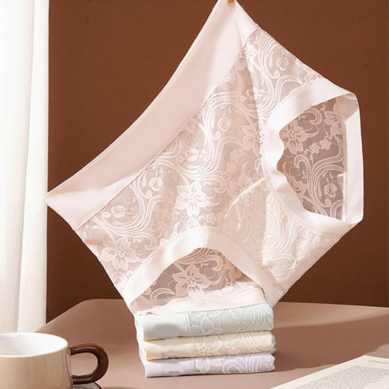 Women's Hygienic Mid-Rise Lace Panties