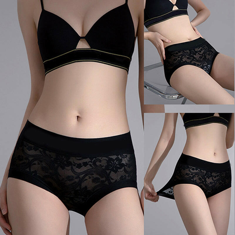 Women's Hygienic Mid-Rise Lace Panties