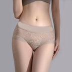Women's Hygienic Mid-Rise Lace Panties