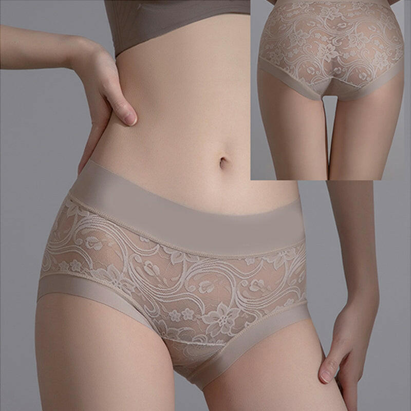 Women's Hygienic Mid-Rise Lace Panties