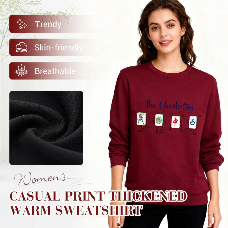🍂Autumn Promotion 50%💕Women's Lucky Mahjong Thickened Thermal Sweatshirt