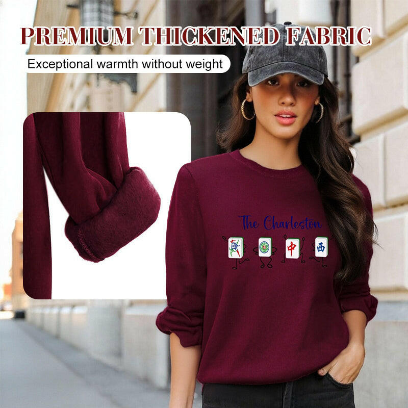🍂Autumn Promotion 50%💕Women's Lucky Mahjong Thickened Thermal Sweatshirt