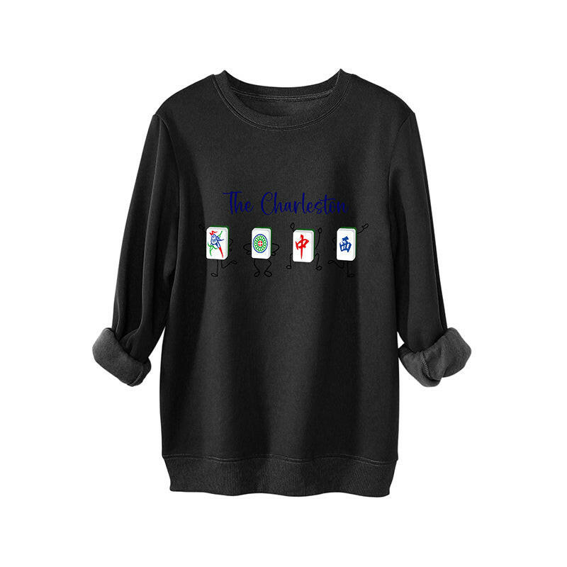 🍂Autumn Promotion 50%💕Women's Lucky Mahjong Thickened Thermal Sweatshirt