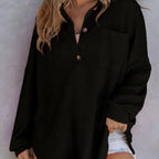 🔥Last Day Sale 49%🔥Women's Waffle Knit Henley Button Shirt Jacket