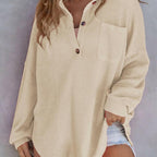 🔥Last Day Sale 49%🔥Women's Waffle Knit Henley Button Shirt Jacket