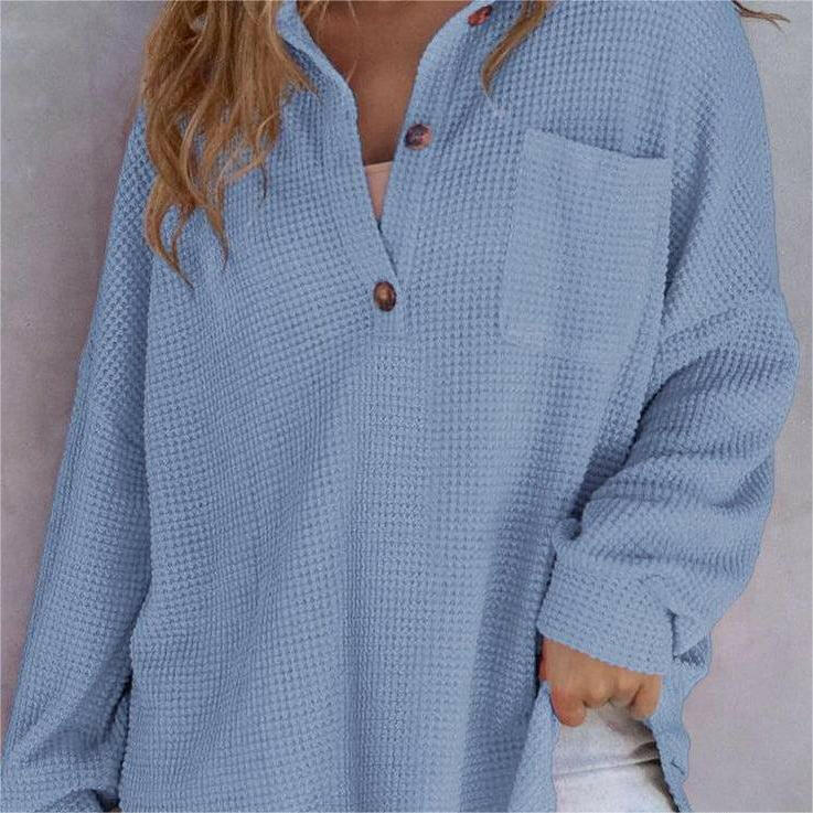 🔥Last Day Sale 49%🔥Women's Waffle Knit Henley Button Shirt Jacket