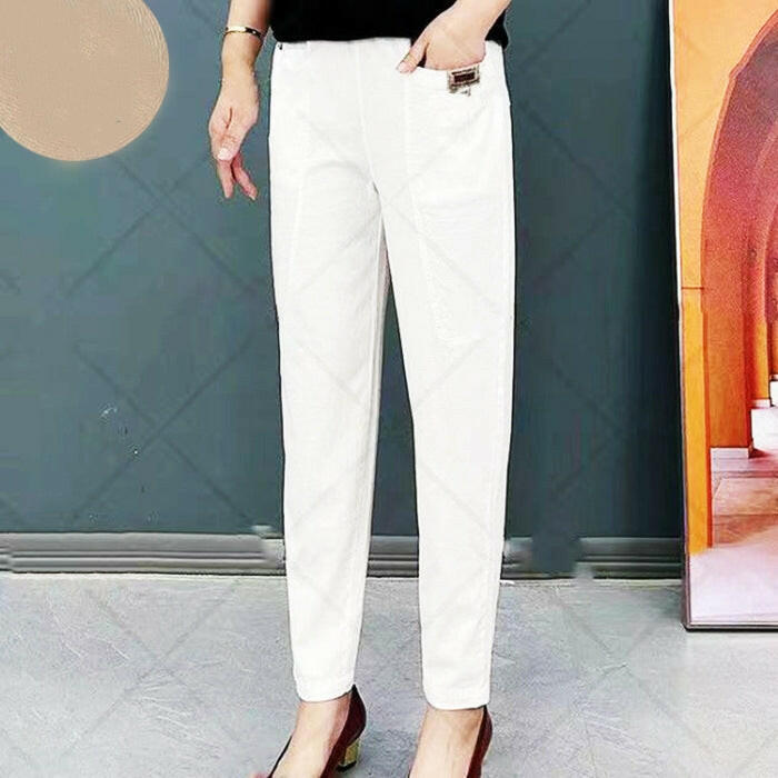 🍂Autumn Sale - 50% Off!💕Nice Gift-Women's Elastic Waist Cotton Pants