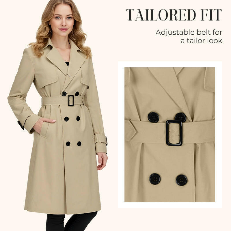 Women's Casual Double-Breasted Trench Coat
