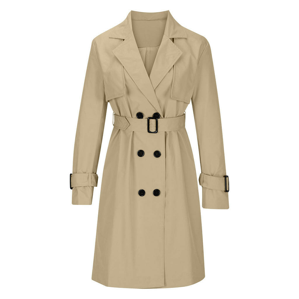 Women's Casual Double-Breasted Trench Coat