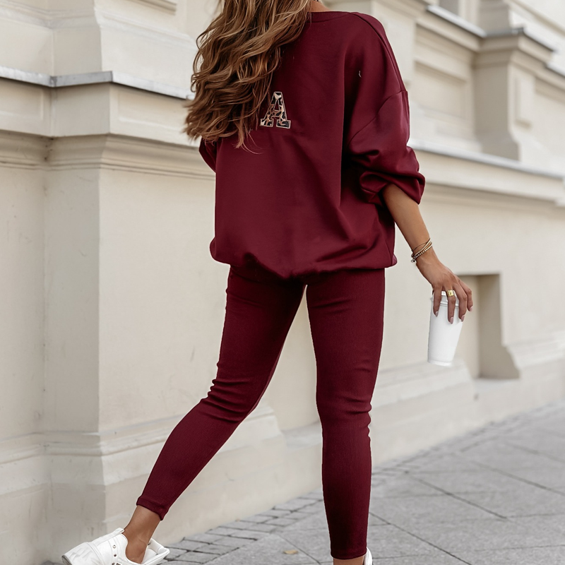 Women's Casual Letter Print Top and Pants Set