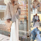 Fashion Sequin Full-Zipper Knit Sweater for Women