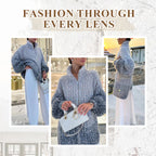 Fashion Sequin Full-Zipper Knit Sweater for Women