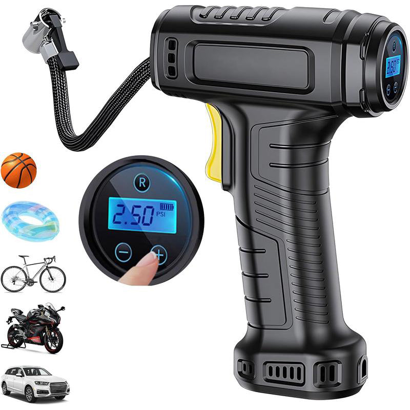 🔥 50% OFF NOW! 🔋 Portable Cordless Air Compressor with Digital Display – Auto-shutoff, fast inflation & perfect for car tires, bikes & sports gear 🚗