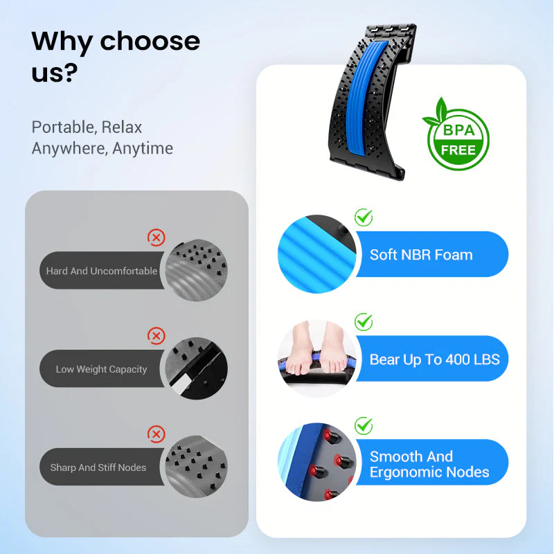 🏆Magnetic lumbar stretcher with acupuncture massage to👑relieve back pain🌿