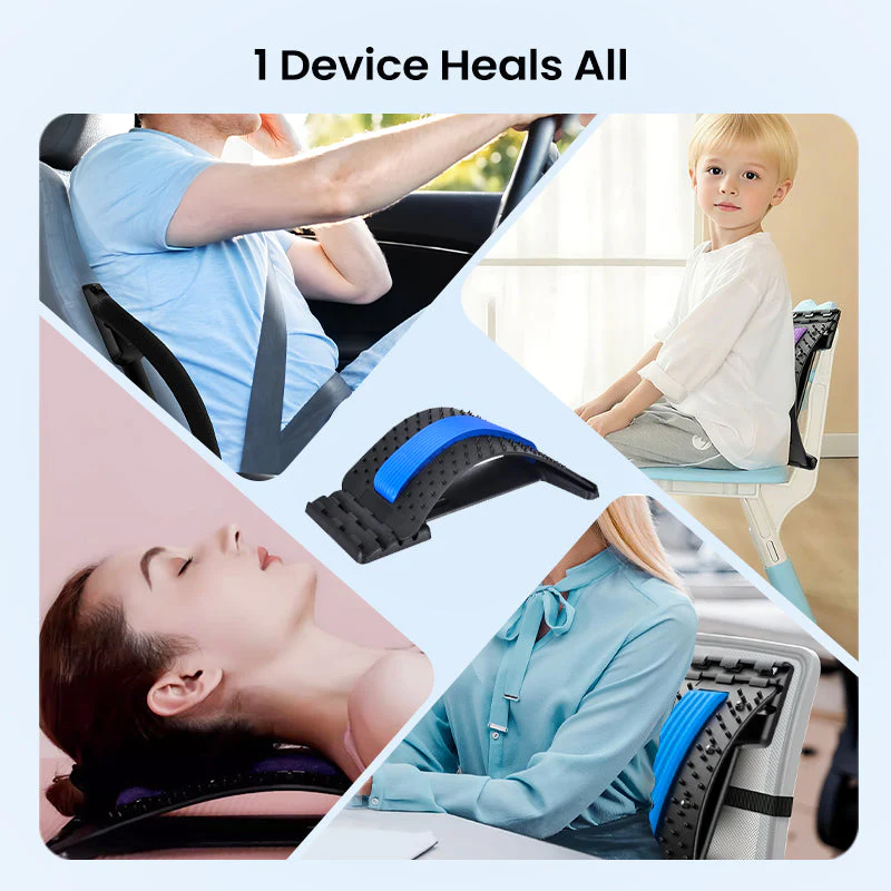 🏆Magnetic lumbar stretcher with acupuncture massage to👑relieve back pain🌿