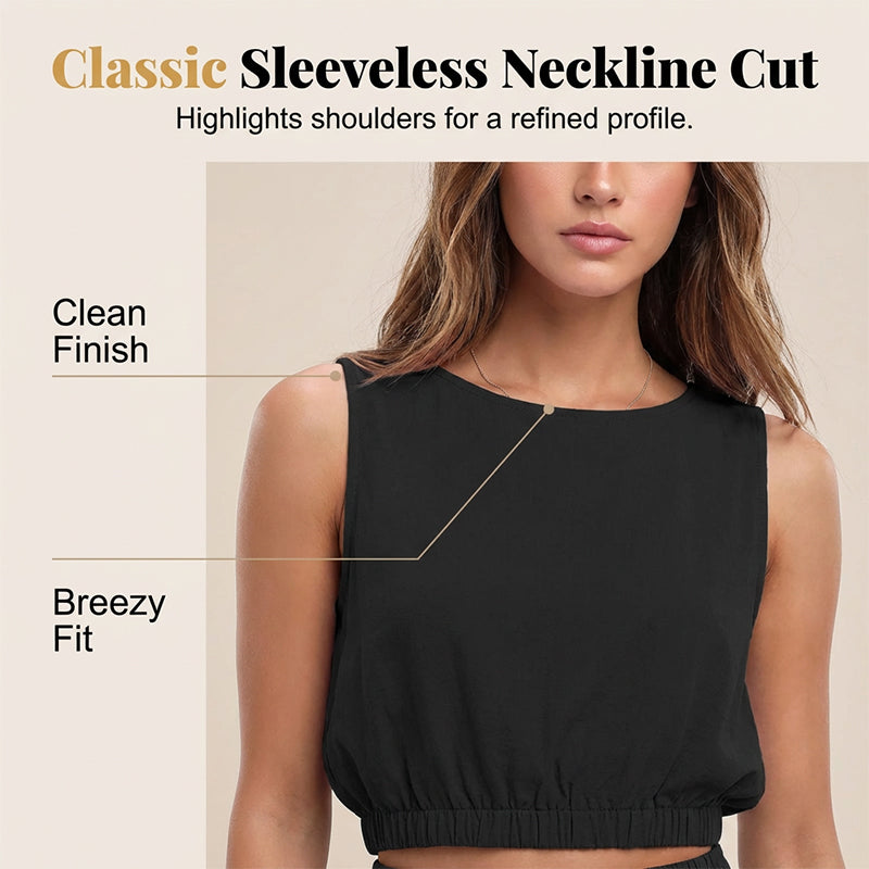 🥳2026 HOT SALE🥳💞50K+ SOLD!🏖️💨 50% OFF! Women's 2-Piece Tank Top & Wide-Leg Pants Set – Breathable fabric, shirred elastic waist & deep side pockets. Keep cool & chic all summer. 👗✨