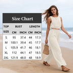 🥳2026 HOT SALE🥳💞50K+ SOLD!🏖️💨 50% OFF! Women's 2-Piece Tank Top & Wide-Leg Pants Set – Breathable fabric, shirred elastic waist & deep side pockets. Keep cool & chic all summer. 👗✨