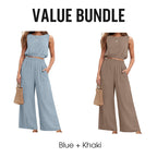 🥳2026 HOT SALE🥳💞50K+ SOLD!🏖️💨 50% OFF! Women's 2-Piece Tank Top & Wide-Leg Pants Set – Breathable fabric, shirred elastic waist & deep side pockets. Keep cool & chic all summer. 👗✨