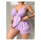 🥳2026 HOT SALE🥳💞50K+ SOLD!👗🌸 50% OFF! Lace Trim Camisole & Shorts Pajama Set – Soft satin-like fabric, adjustable straps & V-neck.