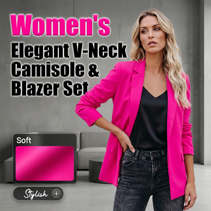 🥳2026 HOT SALE🥳💞50K+ SOLD!🎀💫 50% OFF! Women's Camisole & Blazer Set – Silky cami, structured blazer. No ironing, stays sharp. Great for travel or busy days. A wardrobe powerhouse. 🛡️🕊️