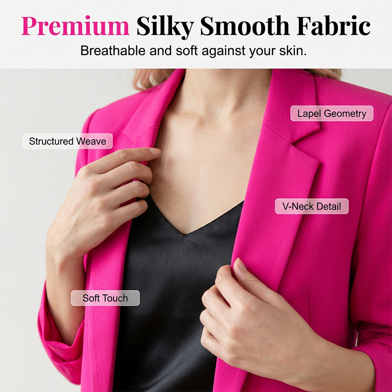 🥳2026 HOT SALE🥳💞50K+ SOLD!🎀💫 50% OFF! Women's Camisole & Blazer Set – Silky cami, structured blazer. No ironing, stays sharp. Great for travel or busy days. A wardrobe powerhouse. 🛡️🕊️