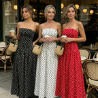 Women’s Fashion Polka Dot Strapless Dress