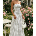 Women’s Fashion Polka Dot Strapless Dress
