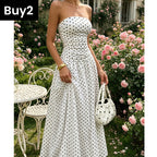 Women’s Fashion Polka Dot Strapless Dress