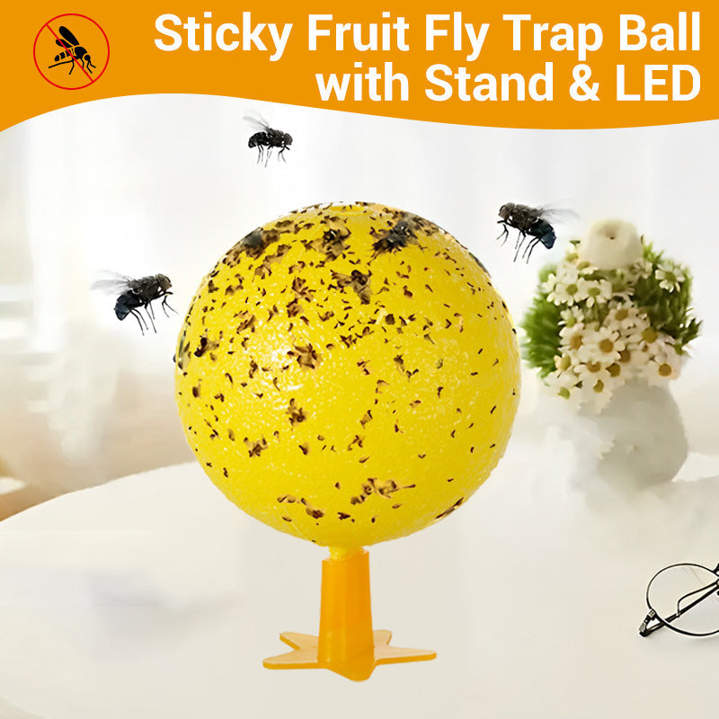 ⏰🎁Sticky Fruit Fly Trap Ball with Stand & LED