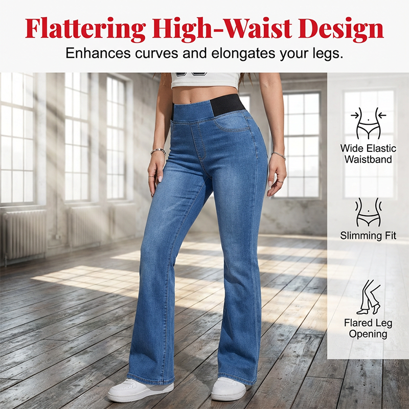 ✨ 50% OFF NOW!💎 2-Piece Rhinestone Tank & Flare Jeans Set – High-Waisted Stretch Denim – Elegant Party Outfit 👖
