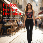 ✨ 50% OFF NOW!💎 2-Piece Rhinestone Tank & Flare Jeans Set – High-Waisted Stretch Denim – Elegant Party Outfit 👖