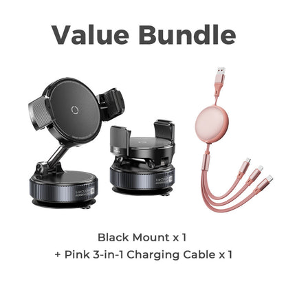 Adjustable Magnetic Car Mount with Vacuum Suction Base