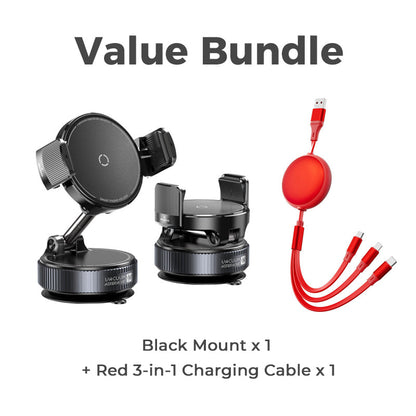 Adjustable Magnetic Car Mount with Vacuum Suction Base