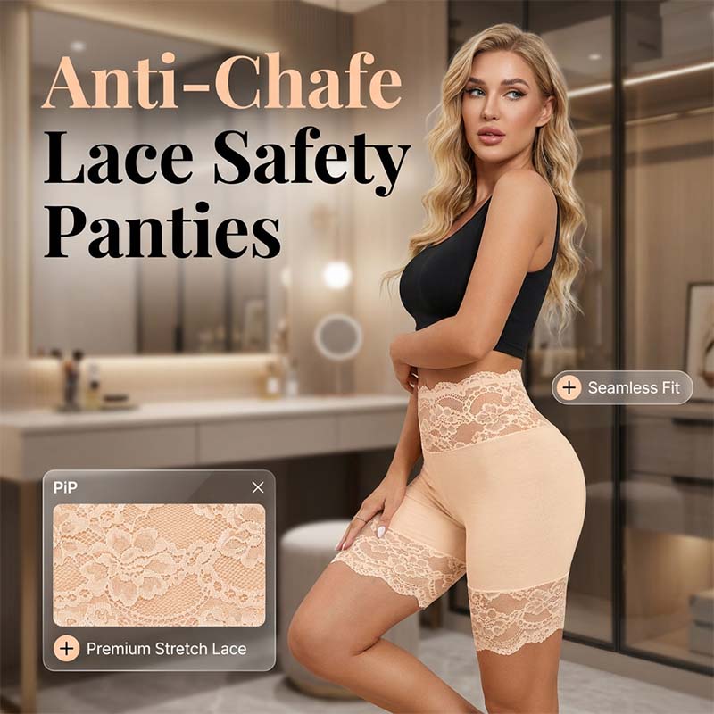 🥳2026 HOT SALE🥳💞50K+ SOLD!🩲💕 50% OFF! Lace Shorts & Ribbed Top Set – Soft & breathable. Wear together or mix & match. No thigh chafe. 👗✅